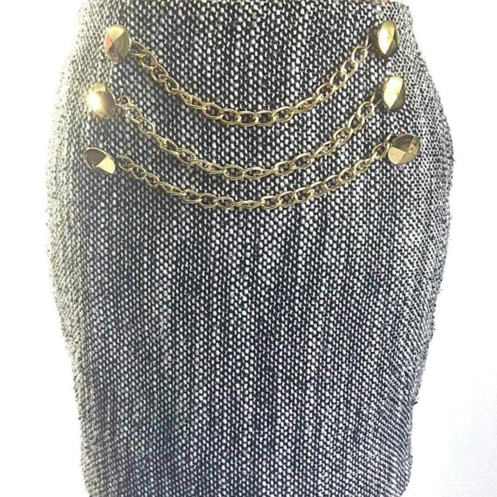 BCBGeneration Black and White Tweed Miniskirt